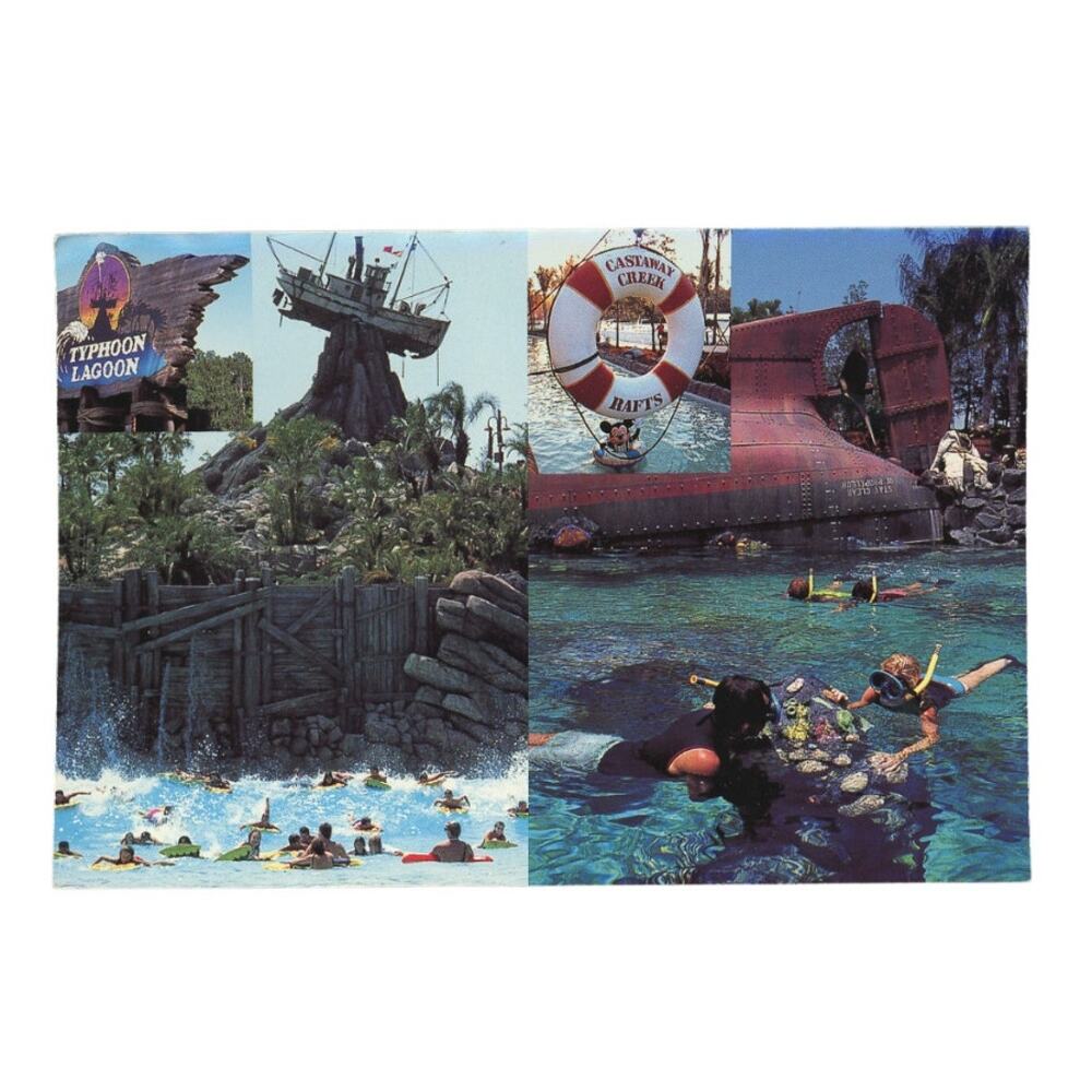 Vintage Walt Disney World Typhoon Lagoon Postcard 1990s Unused